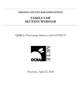 Family Law Section Webinar