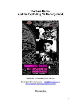 Barbara Rubin and the Exploding NY Underground