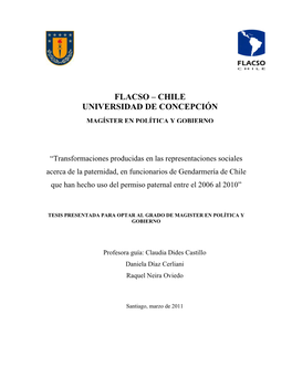 Flacso – Chile Universidad De Concepción