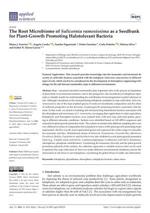 The Root Microbiome of Salicornia Ramosissima As a Seedbank for Plant-Growth Promoting Halotolerant Bacteria
