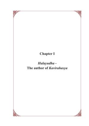 Chapter I Halayudha