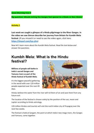 Kumbh Mela: What Is the Hindu Festival?