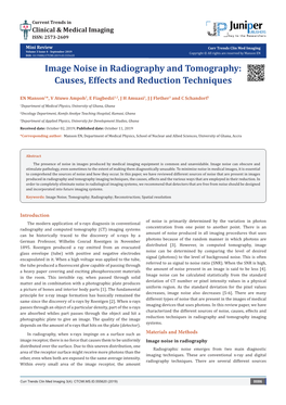 Image Noise in Radiography and Tomography: Causes, Effects and Reduction Techniques