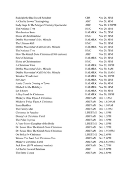 2013 Holiday TV Program Guide