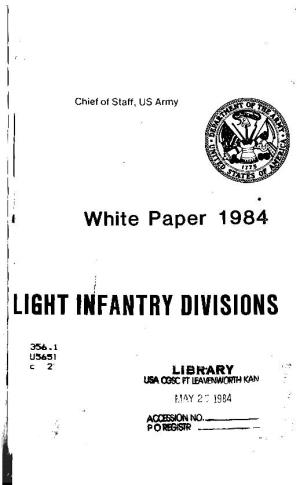 White Paper 1984 Light Infantry Divisions