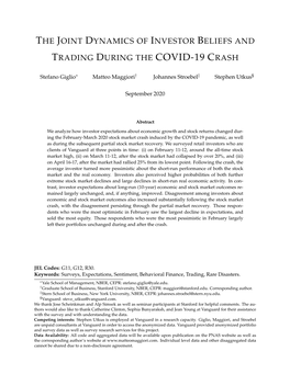 The Joint Dynamics of Investor Beliefs and Trading During the Covid