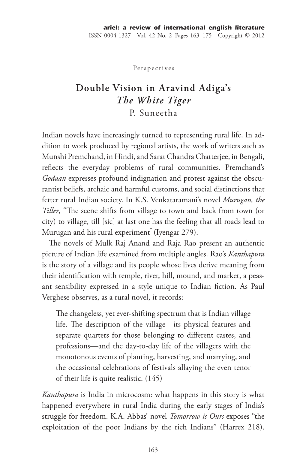 Double Vision in Aravind Adiga's the White Tiger