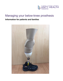 Managing Your Below-Knee Prosthesis Information for Patients and Families