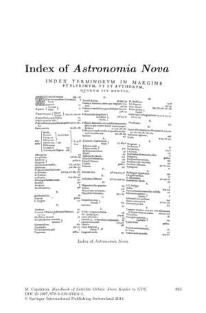 Index of Astronomia Nova