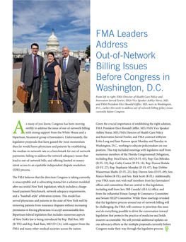 FMA Leaders Address Out-Of-Network Billing Issues Before Congress in Washington, D.C