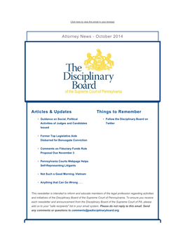 Attorney News - October 2014
