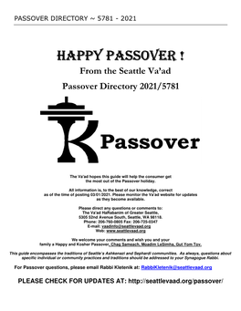 Happy Happy Passover ! Assover