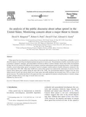 An Analysis of the Public Discourse About Urban Sprawl in the United States: Monitoring Concern About a Major Threat to Forests