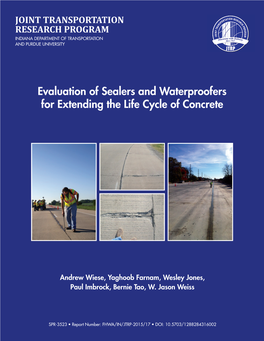 Evaluation of Sealers and Waterproofers for Extending the Life Cycle of Concrete