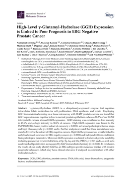 High-Level -Glutamyl-Hydrolase (GGH) Expression Is Linked to Poor