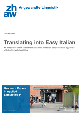 Translating Into Easy Italian an Analysis of Health Related Texts and Their Impact on Comprehension by People with Intellectual Disabilities