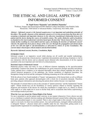 The Ethical and Legal Aspects of Informed Consent