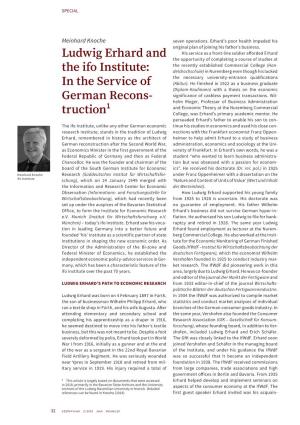 Ludwig Erhard and the Ifo Institute: in the Service of German Reconstruction
