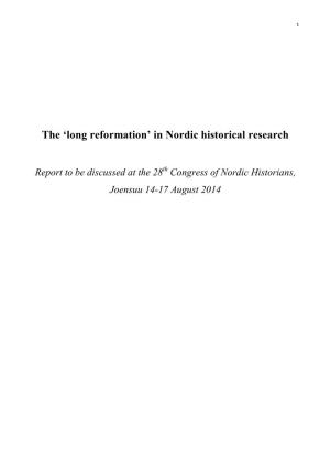 The 'Long Reformation' in Nordic Historical Research