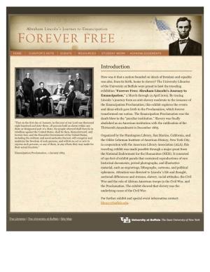 Forever Free: Abraham Lincoln's Journey to Emancipation," 2 March Through 15 April 2005