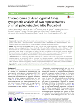 Chromosomes of Asian Cyprinid Fishes