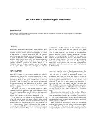 The Ames Test: a Methodological Short Review