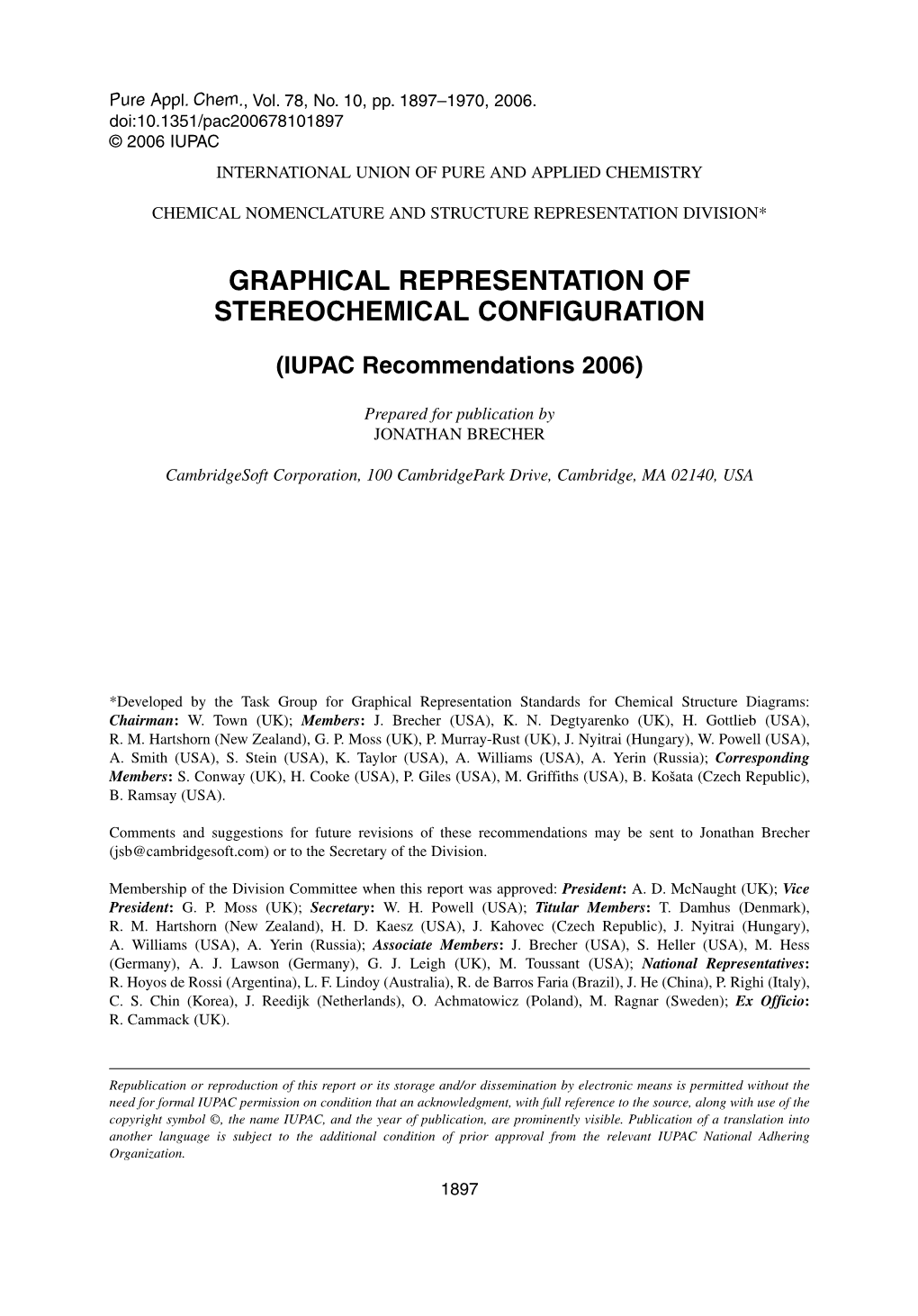 Graphical Representation of Stereochemical Configuration