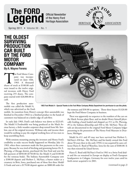 Legend Heritage Association Spring 2011 • Volume XX - No