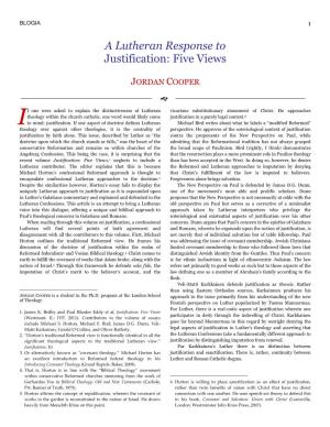 A Lutheran Response to Justification: Five Views