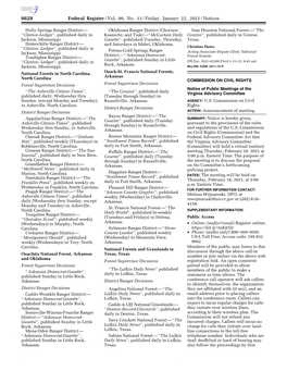 Federal Register/Vol. 86, No. 13/Friday, January 22, 2021/Notices