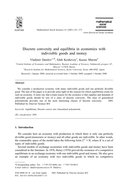Discrete Convexity and Equilibria in Economies with Indivisible Goods and Money