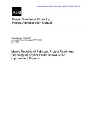 Khyber Pakhtunkhwa Cities Improvement Projects (PRF PAK 51036-003)