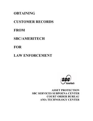 Obtaining Customer Records from Sbc