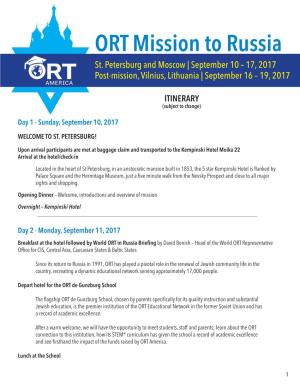 ORT Mission to Russia St