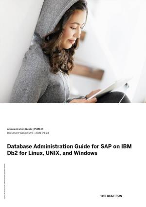 Database Administration Guide for SAP on IBM Db2 for Linux, UNIX, and Windows Company