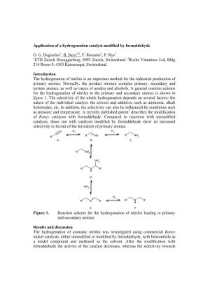 Application of a Hydrogenation Catalyst Modified by Formaldehyde