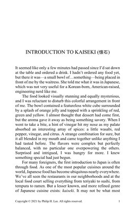 Introduction to Kaiseki (懐石)
