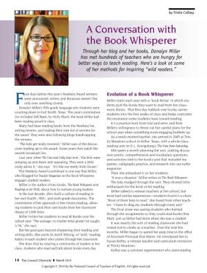 A Conversation with the Book Whisperer Through Her Blog and Her Books, Donalyn Miller Has Met Hundreds of Teachers Who Are Hungry for Better Ways to Teach Reading