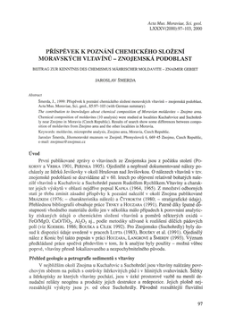 Příspěvekk Poznání Chemického Složení Moravských Vltavínů- Znojemská Podoblast