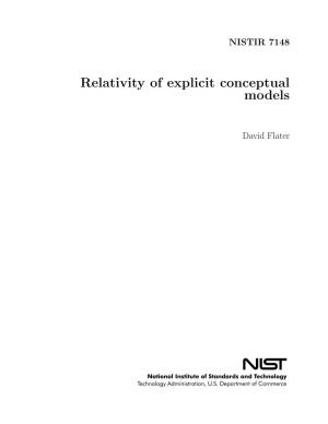 Relativity of Explicit Conceptual Models