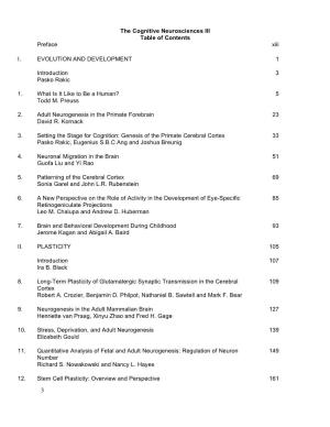The Cognitive Neurosciences III Table of Contents Preface Xiii I