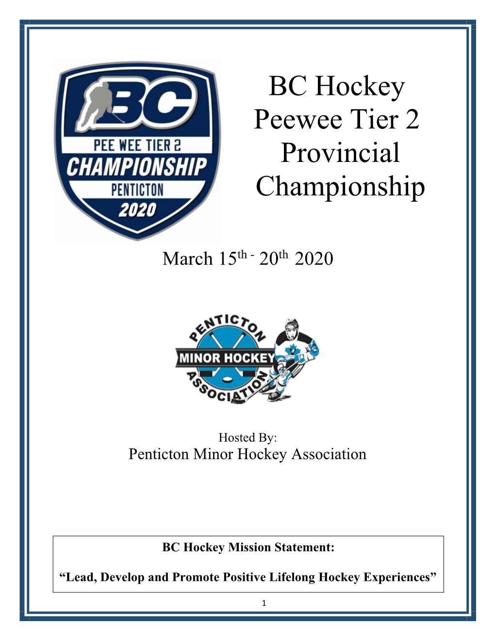 BC Hockey Peewee Tier 2 Provincial Championship