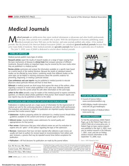 MEDICAL JOURNALS Because They ’S Web Site At