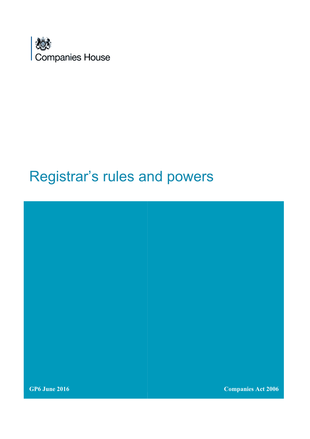 Registrar's Rules and Powers (GP6)