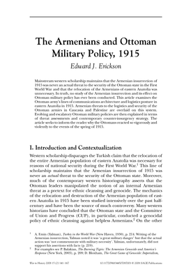 The Armenians and Ottoman Military Policy, 1915 Edward J