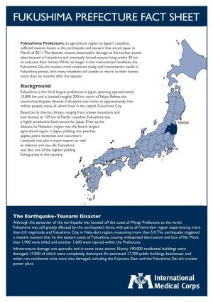 Fukushima Prefecture Fact Sheet