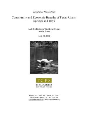 Community and Economic Benefits of Texas Rivers, Springs and Bays