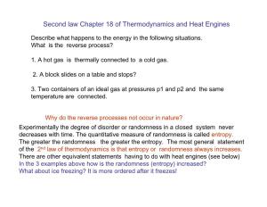 Second Law Chapter 18 of Thermodynamics and Heat Engines