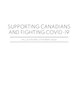 Supporting Canadians and Fighting Covid-19