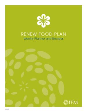RENEW FOOD PLAN Weekly Planner and Recipes